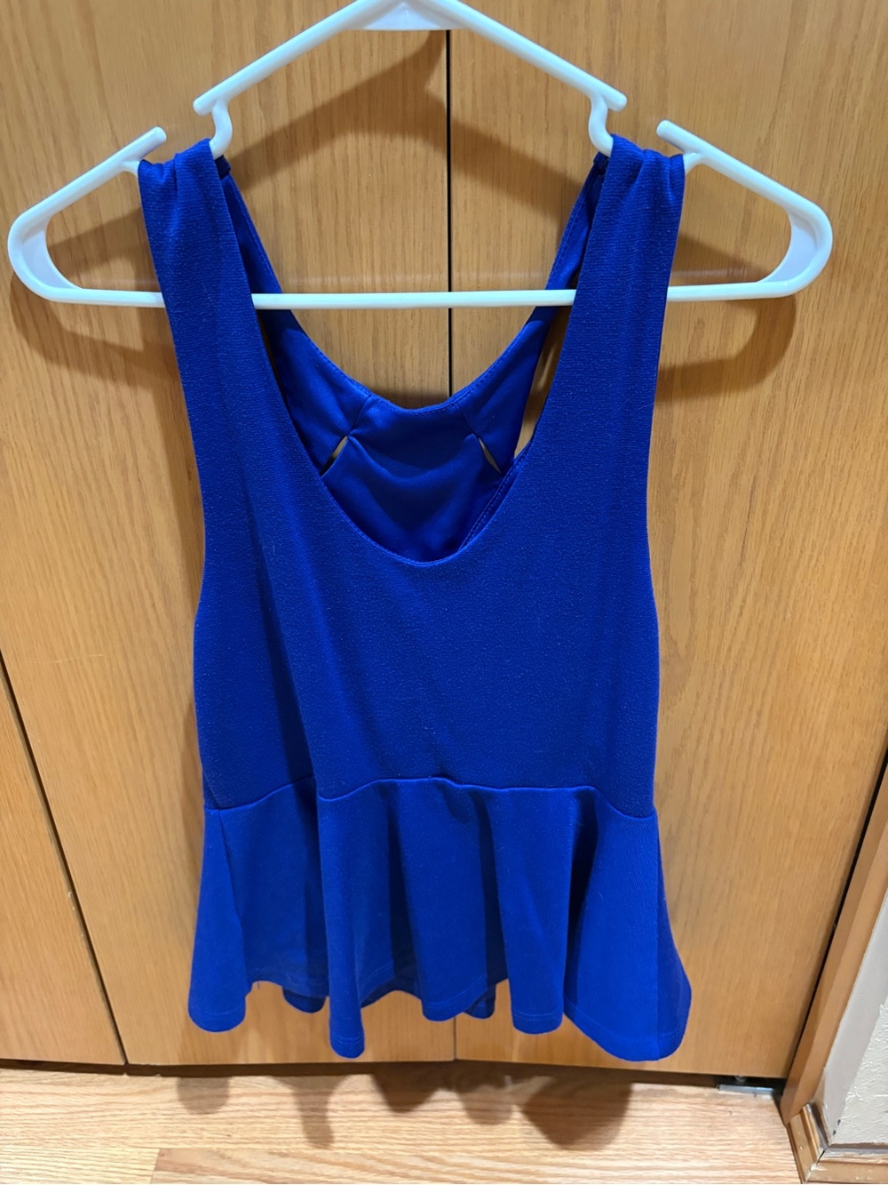 Women's Royal Blue Peplum Tank Top